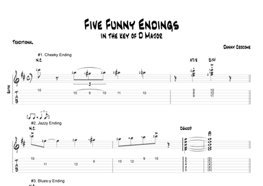 Five Funny Endings (in the key of D Major)