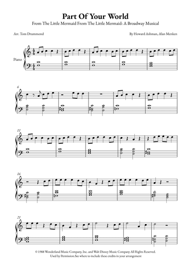 Part Of Your World (arr. Tom Drummond)