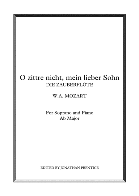 O zittre nicht, mein lieber Sohn - Die Zauberflöte (Ab Major) (arr. Jonathan Prentice)