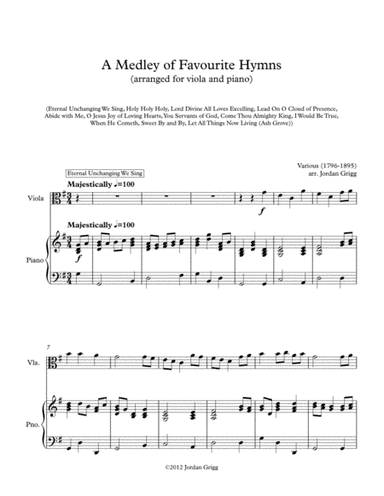 A Medley of Favourite Hymns (viola and piano) (arr. Jordan Grigg)