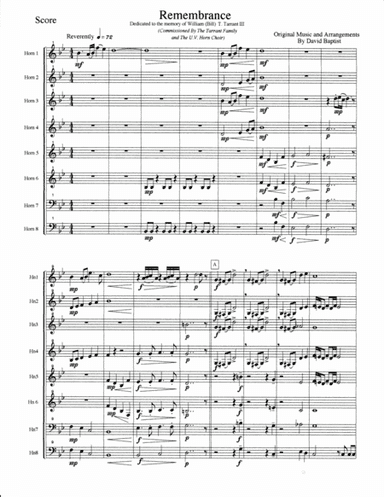 Remembrance for French Horn Octet (arr. David Baptist)