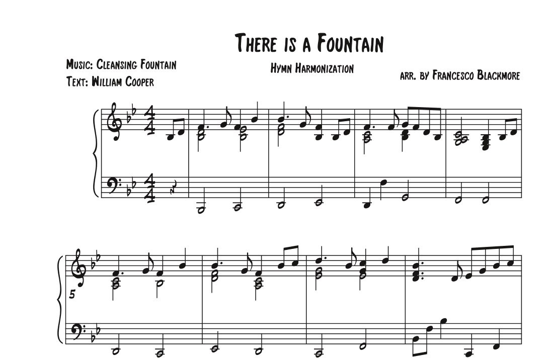 There is A Fountain (Hymn Reharmonized) (arr. Francesco Blackmore)