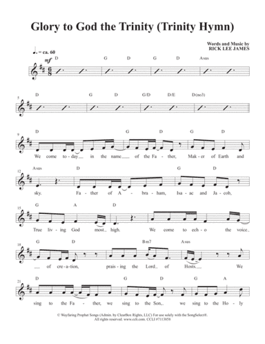 Glory To God The Trinity (Trinity Hymn)