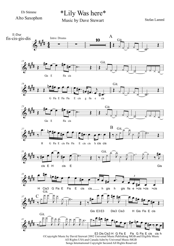 Lily Was Here (arr. Stefan Lamml)