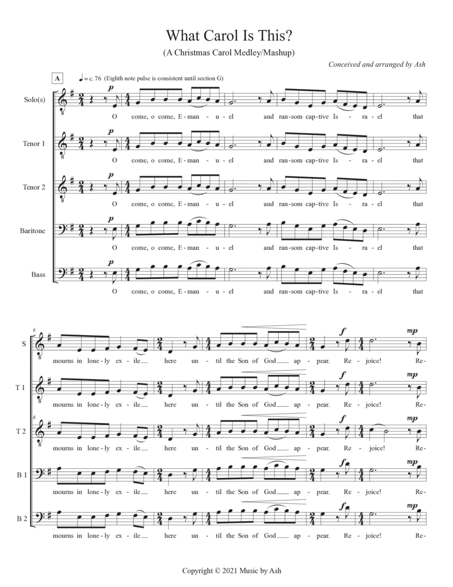 "What Carol Is This?" (A Christmas Carol Medley/Mashup) (arr. Ash)