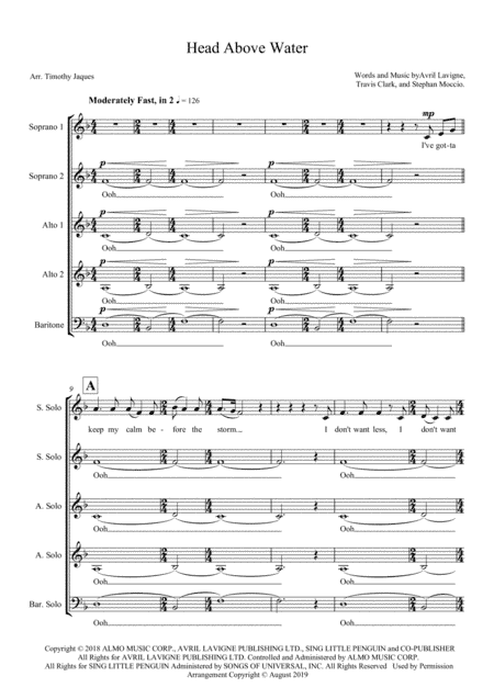 Head Above Water (arr. Timothy Jaques)
