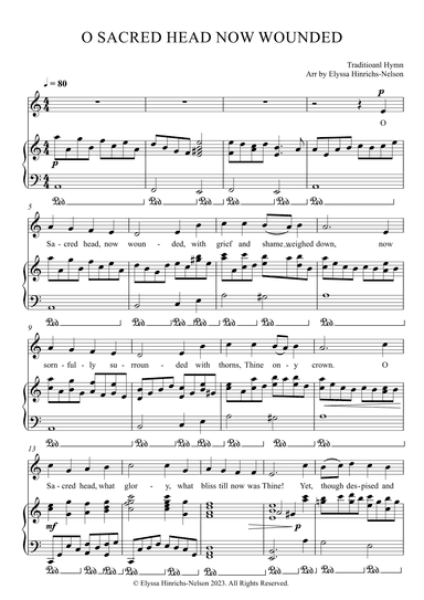 O SACRED HEAD NOW WOUNDED Arr Elyssa Hinrichs-Nelson (arr. Elyssa Hinrichs-Nelson)