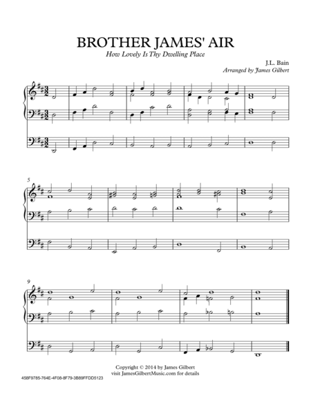 BROTHER JAMES' AIR (How Lovely Is Thy Dwelling Place) (arr. James Gilbert)