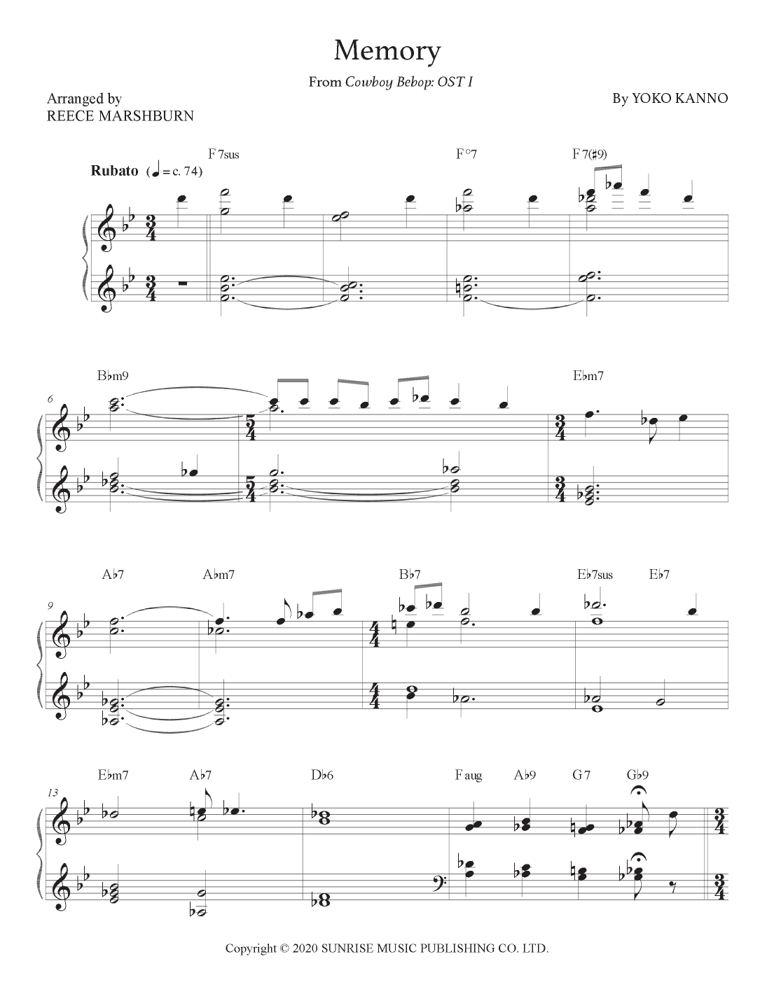 Memory (arr. Reece Marshburn)