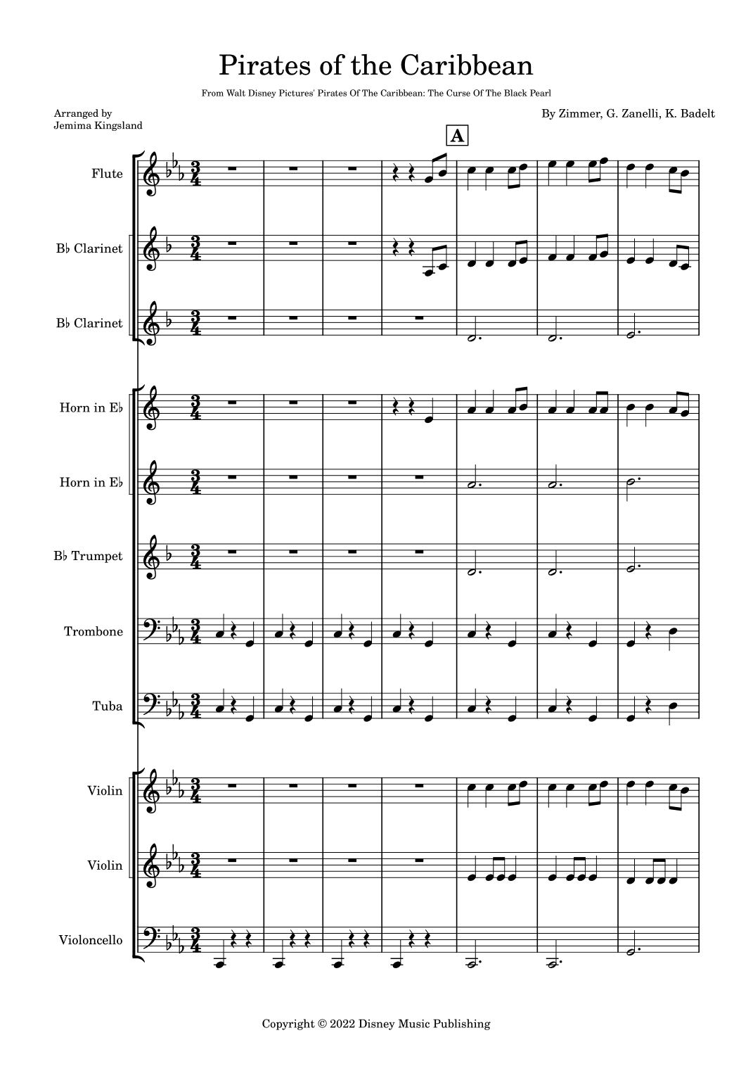 Pirates Of The Caribbean (arr. Jemima Kingsland)