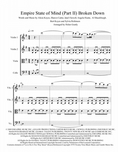 Empire State Of Mind (Part II) Broken Down (arr. Helen Goatly)