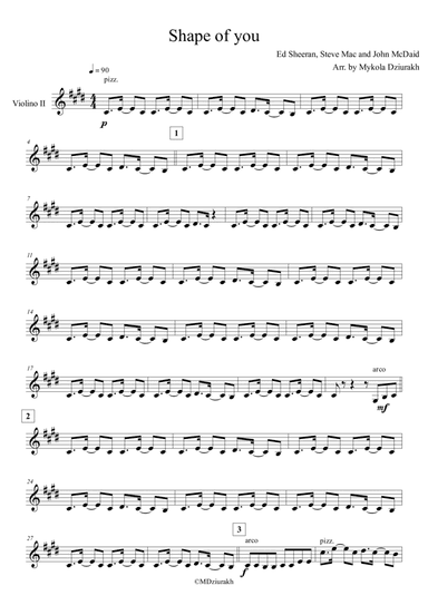 Shape Of You (arr. Mykola Dziurakh)