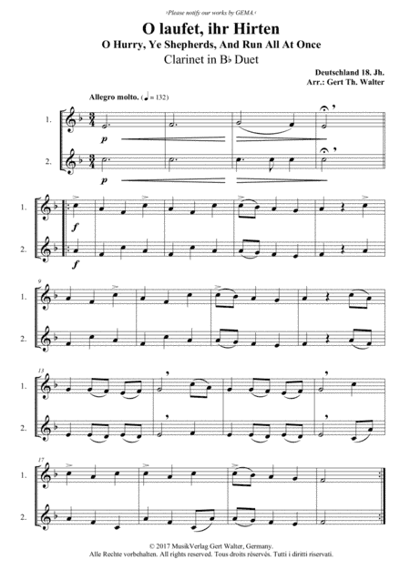 O Hurry, Ye Shepherds, And Run All At Once (arr. Gert Th. Walter)