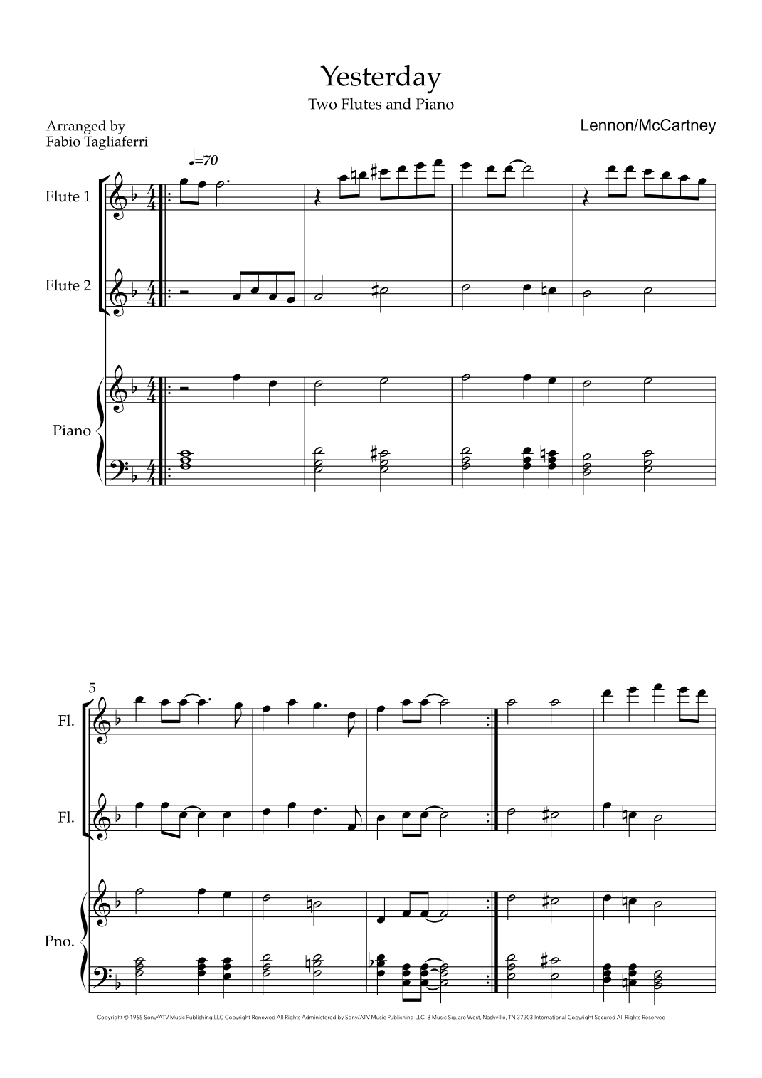 Yesterday (arr. Fabio Tagliaferri)