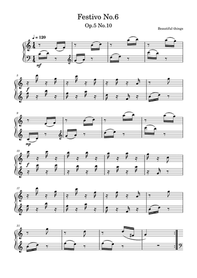 Festivo No.6-Beautiful things Op.5 No.10