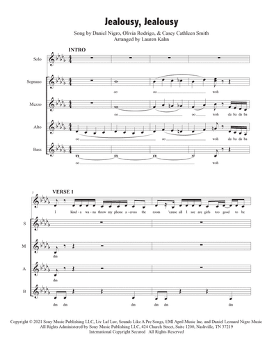 Jealousy, Jealousy (arr. Lauren Kahn)