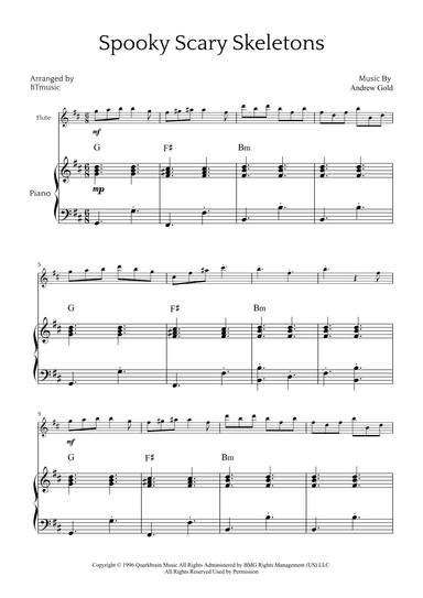 Spooky Scary Skeletons (arr. BTmusic)