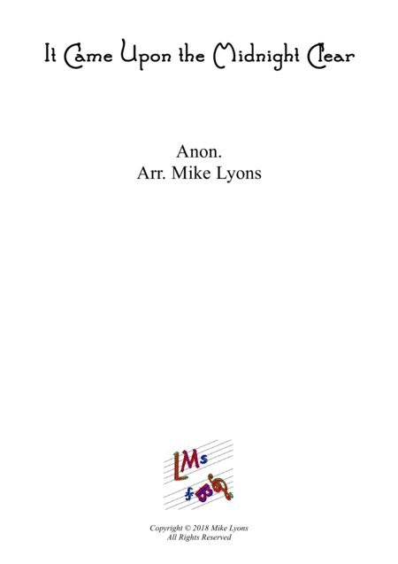 String Quintet/String Orchestra - It Came Upon the Midnight Clear (arr. Mike Lyons)