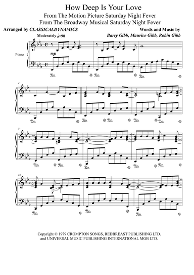 How Deep Is Your Love (arr. ClassicalDynamics)