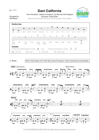 Dani California (arr. Will Beavis)