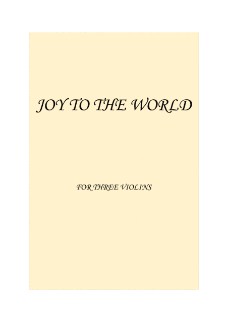 Joy to the World EASY VIOLIN TRIO (arr. Ludovica Lanaro)