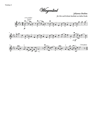 Brahms Wiegenlied/ Lullabye (Guten Abend, gut’ Nacht) (arr. Sabine Fenske)