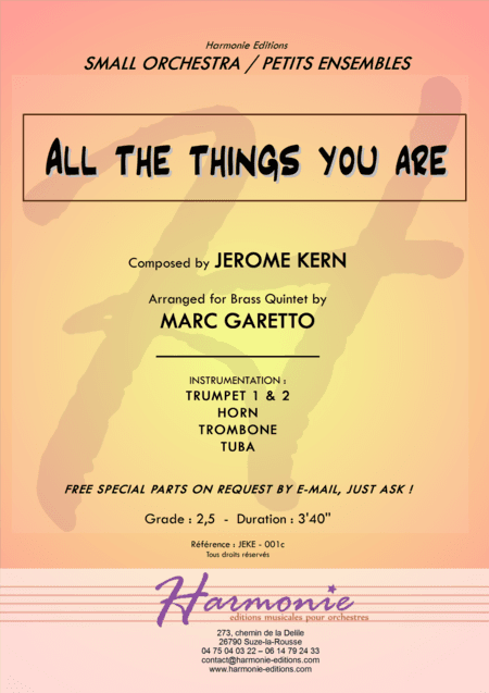 All The Things You Are (arr. Marc GARETTO)