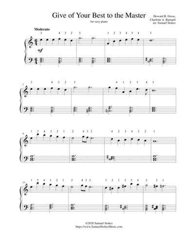 Give of Your Best to the Master - for easy piano (arr. Samuel Stokes)