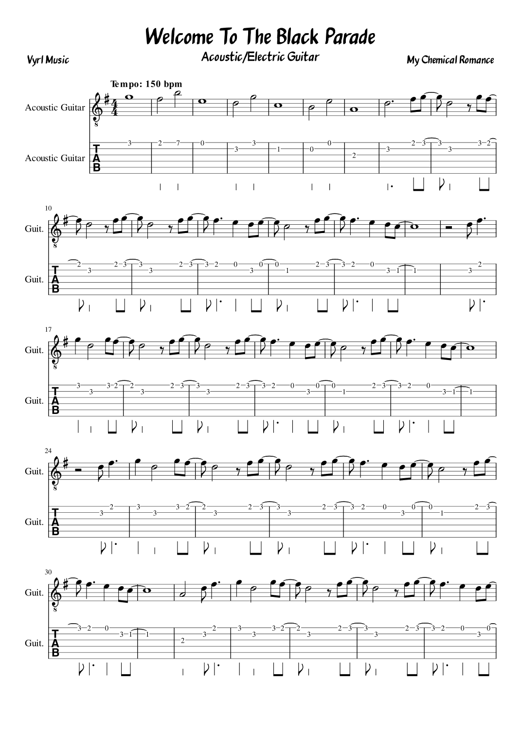Welcome To The Black Parade (arr. Vyrl)