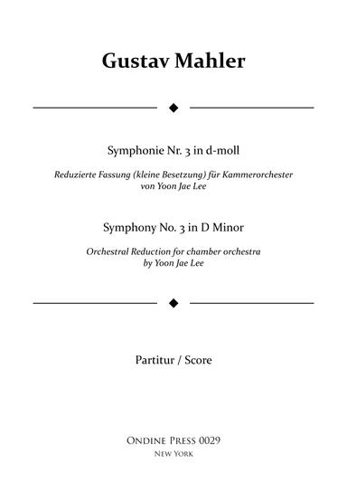 Symphony No. 3 in D Minor - Score Only (arr. Yoon Jae Lee)