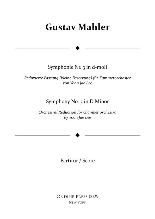 Symphony No. 3 in D Minor - Score Only (arr. Yoon Jae Lee)