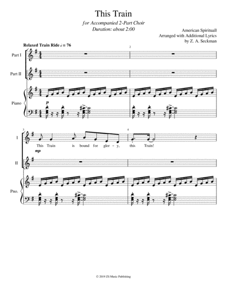 This Train (arr. Zachary Seckman)