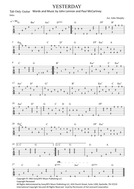 Yesterday (arr. John Murphy)