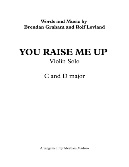 You Raise Me Up (arr. Abraham Maduro)