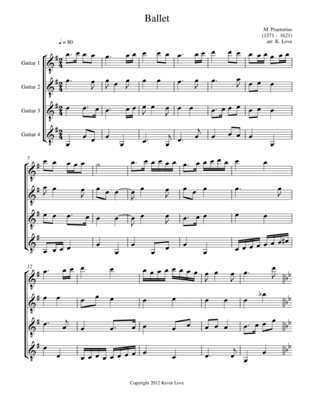 Ballet (Guitar Quartet) - Score and Parts (arr. Kevin Love)