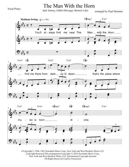 The Man With The Horn (arr. Paul Hemmer)