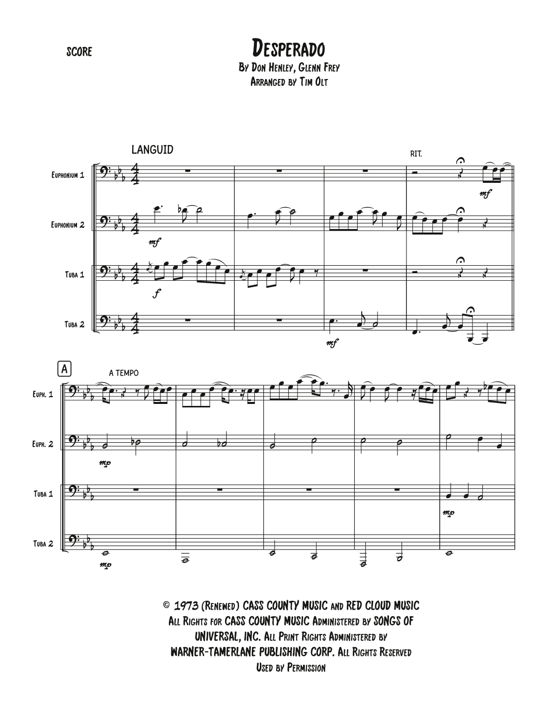 Desperado (arr. Tim Olt)