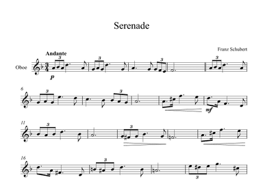 Serenade - Franz Schubert (Oboe) (arr. Digital Book Music)