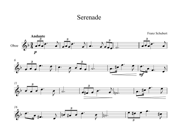 Serenade - Franz Schubert (Oboe) (arr. Digital Book Music)