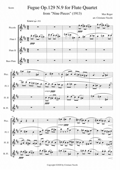 Fugue Op.129 N.9 for Flute Quartet (arr. Cristiano Vecchi)