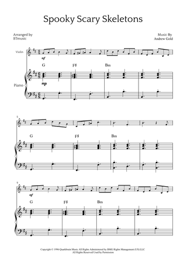 Spooky Scary Skeletons (arr. BTmusic)