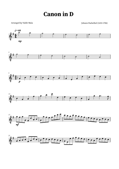 Canon in D - Acoustic Guitar Solo (arr. Valdir Maia)