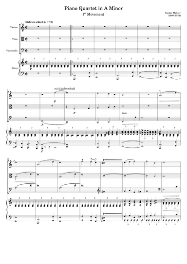 Piano Quartet in A Minor (arr. Zachary Corbett)
