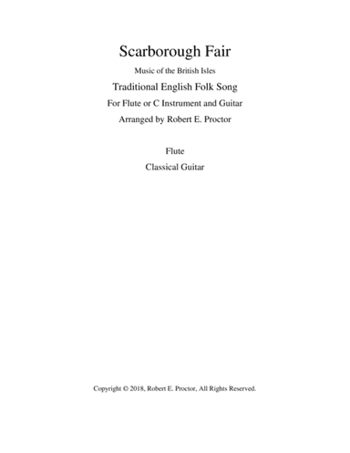 Scarborough Fair for Flute or C Instrument and Guitar (arr. Robert E. Proctor)