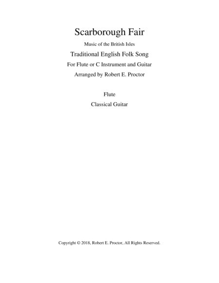 Scarborough Fair for Flute or C Instrument and Guitar (arr. Robert E. Proctor)