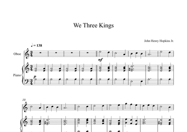 We Three Kings - John Henry Hopkins Jr. (Oboe + Piano) (arr. Digital Book Music)