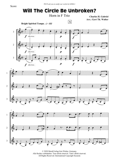 Will The Circle Be Unbroken? (arr. Gert Th. Walter)