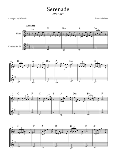 Serenade (D.957, n.4) - Schubert (arr. BTmusic)