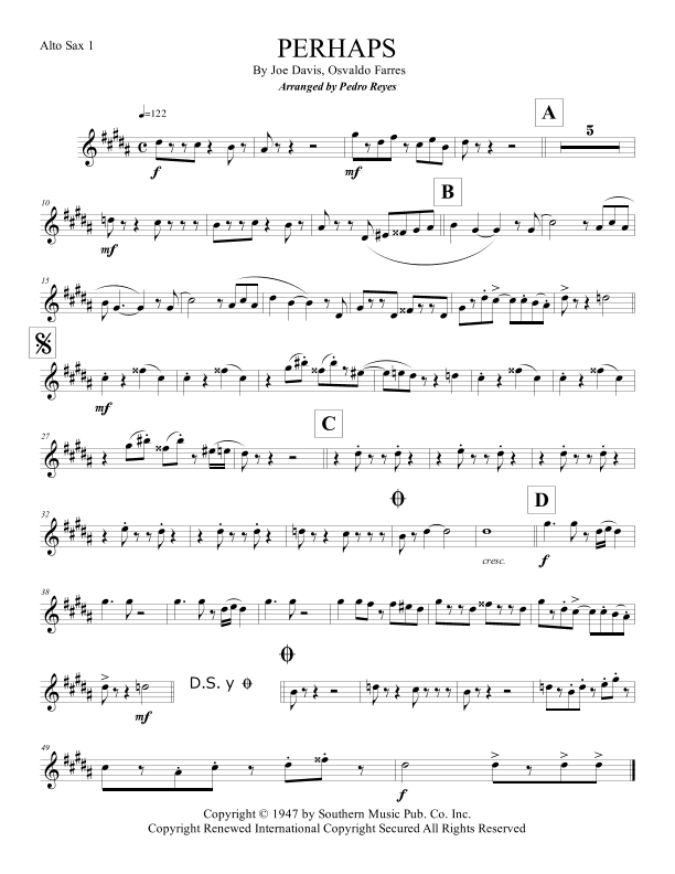 Quizas, Quizas, Quizas (perhaps, Perhaps, Perhaps) (arr. Pedro Ernesto Reyes Fernández)