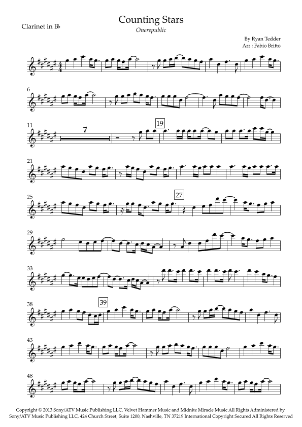 Counting Stars (arr. Fabio Britto)